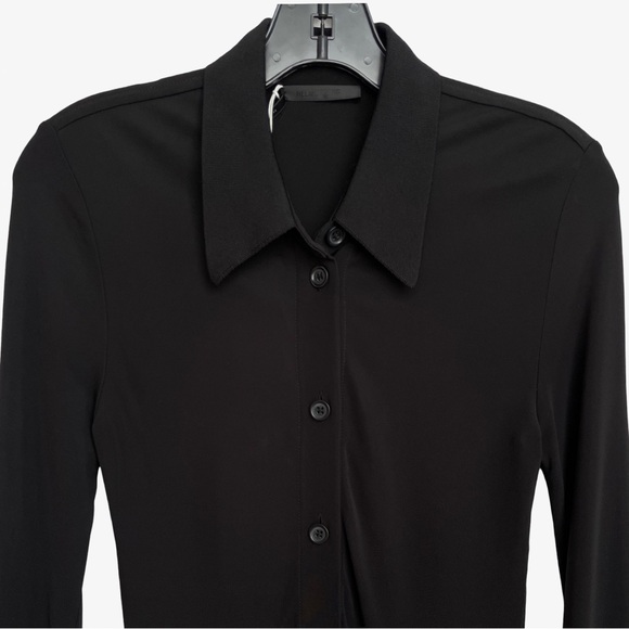 Helmut Lang Viscose Midi Shirt Dress Black Medium NWT - Picture 6 of 16